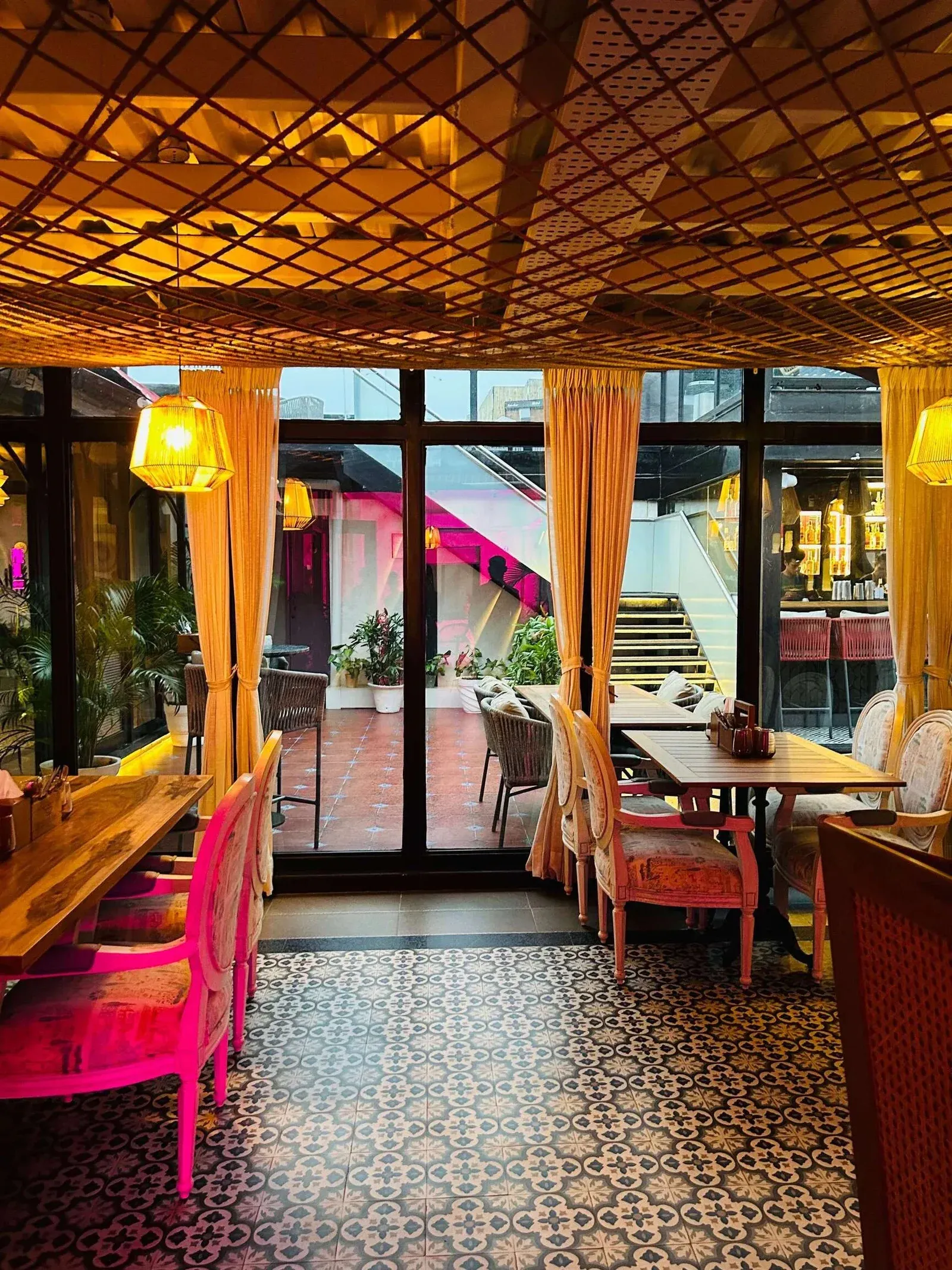 Rooftop ambience at Purple Basil in Lucknow